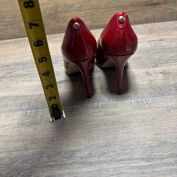 Michael Kors Ionna Ruby Red Leather Platform Pump Women's Size 8 - Picture 3 of 6